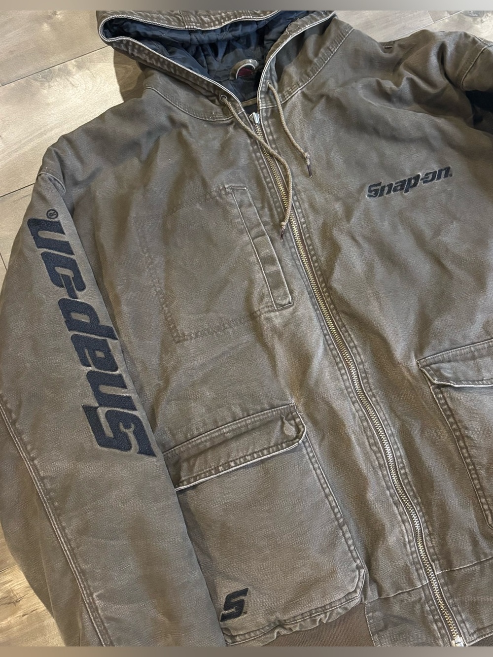 Vintage 2013 Snap-on Tools Hooded Canvas Jacket Brown Men’s 3XL